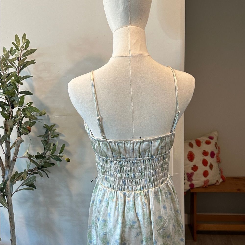 ASTR the Label Floral Smocked Tie Front Spaghetti Strap‎ Midi Dress New! - Picture 4 of 12